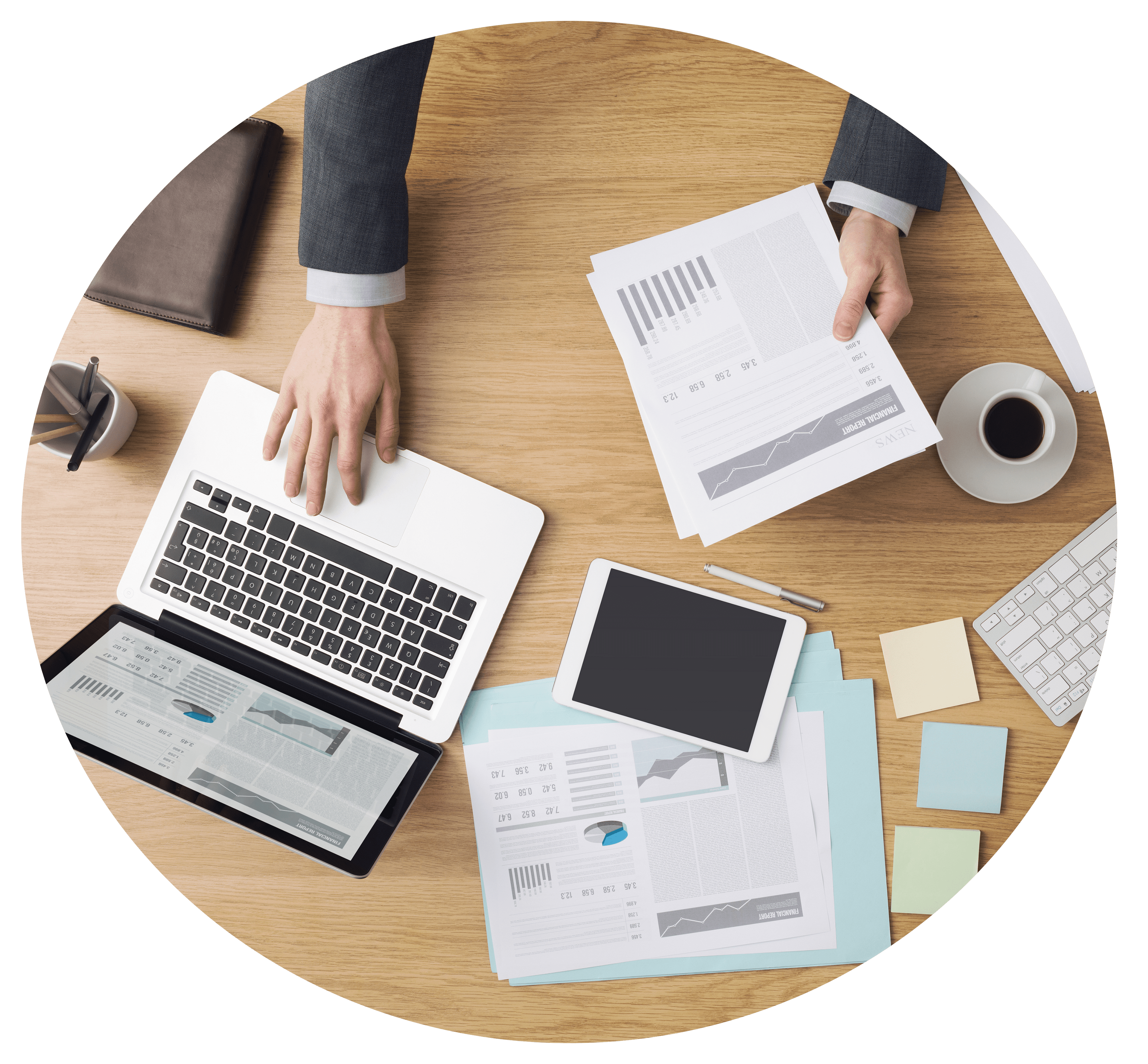 Hand Holding a Documents While Navigating on a Laptop